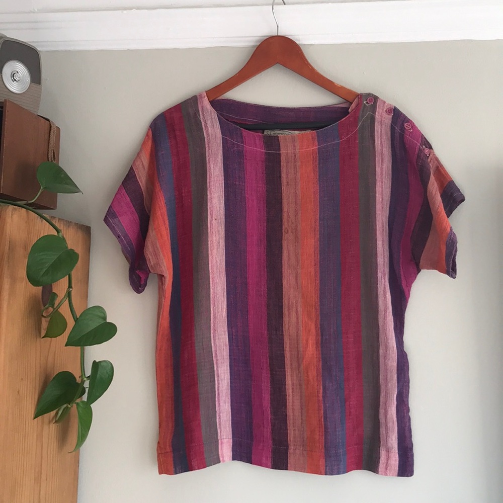 VINTAGE Striped Cotton Top ♥️As Is♥️
